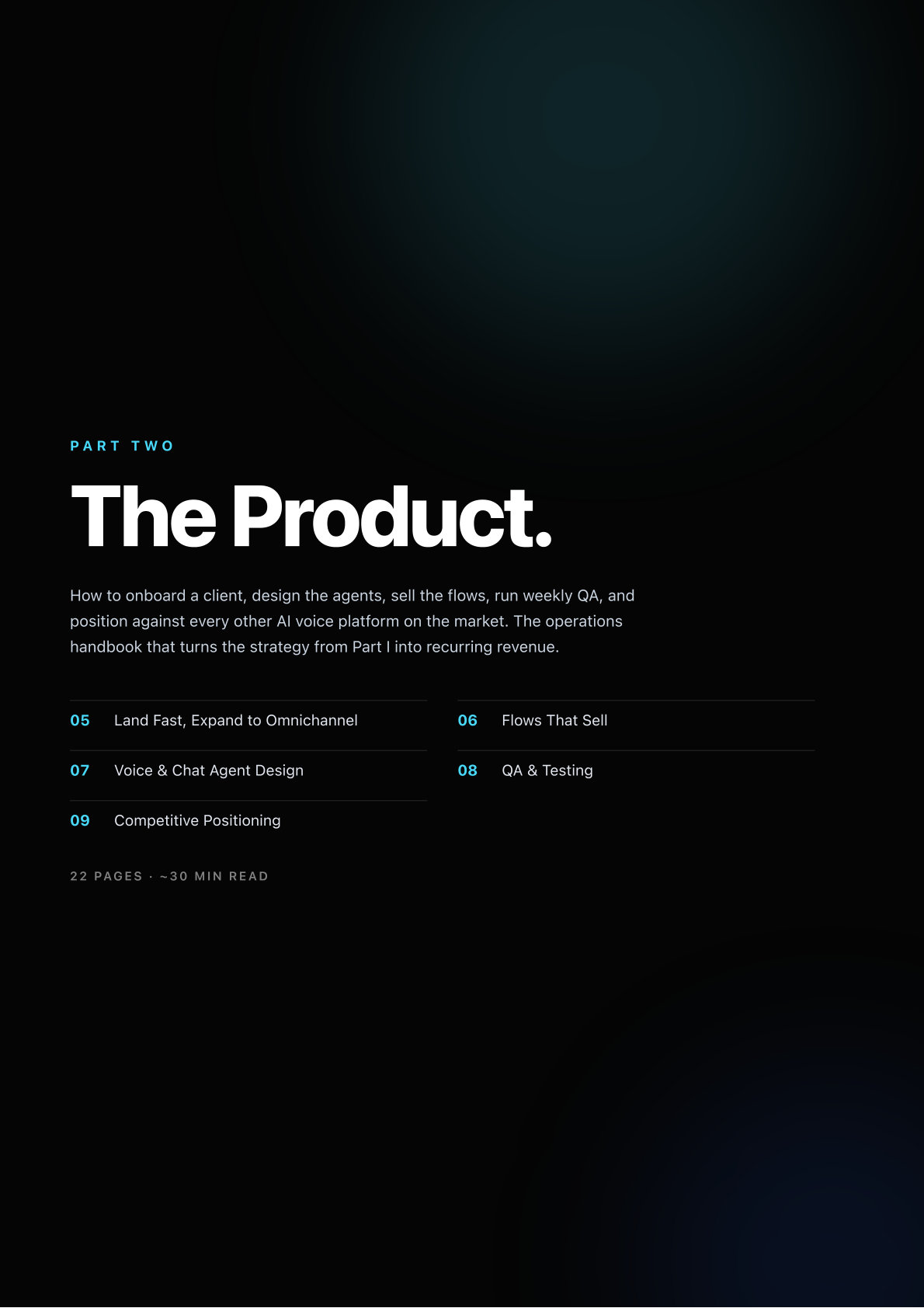 Part II · The product